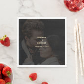 Modern Zwart Goud Foto Overlay Bruiloft Servet (Insitu)