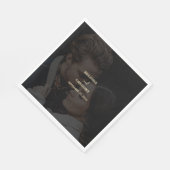 Modern Zwart Goud Foto Overlay Bruiloft Servet (Hoek)