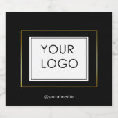 Modern Zwart Goud Frame Bedrijf Logo Bier Etiket (Enkel label)