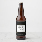 Modern Zwart Goud Frame Bedrijf Logo Bier Etiket (Voorkant)