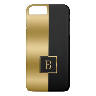 Modern Zwart & Goud geometrisch ontwerpmonogram Case-Mate iPhone Case