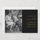 Modern Zwart & Goud: Gepersonaliseerd 50e Jubileum Kaart (Achterkant)