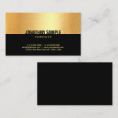 Modern Zwart Goud Glamour Sjabloon Elegant Top Visitekaartje (Voorkant / Achterkant)