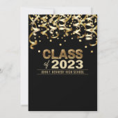 Modern Zwart Goud Glitter 2024 AFSTUDEERFEEST Kaart (Achterkant)