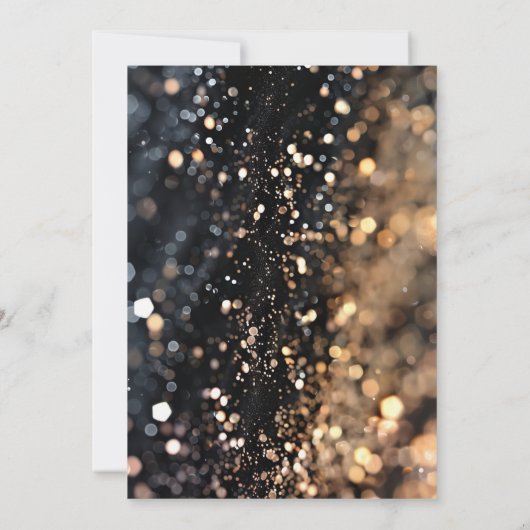 Modern, zwart, goud, glitter, 40. Birthday Kaart (Achterkant)