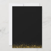 Modern Zwart Goud Glitter 75e Verjaardagsfeestje Kaart (Achterkant)