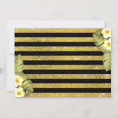 Modern Zwart Goud Glitter Ananas Bloemen Bedankkaart (Achterkant)