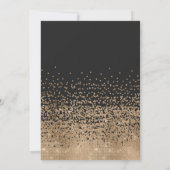 Modern Zwart Goud Glitter Confetti bruiloft Kaart (Achterkant)