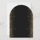 Modern Zwart Goud Glitter Edge Boog Wedding Kaart (Achterkant)