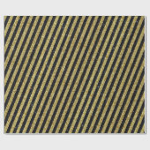 Modern zwart goud glitter strepen patroon cadeaupapier (Vlak)