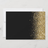 Modern Zwart & Goud Glitter Sweet 16 Uitnodiging (Achterkant)