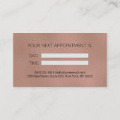 Modern zwart goud Haarstylist Afspraakkaart Visitekaartje (Achterkant)