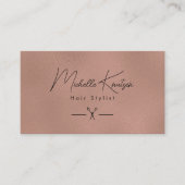 Modern zwart goud Haarstylist Afspraakkaart Visitekaartje (Voorkant)