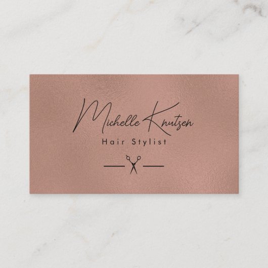 Modern zwart goud Haarstylist Afspraakkaart Visitekaartje (Voorkant)
