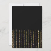 Modern Zwart Goud Hanging Glitter New Years Eve Kaart (Achterkant)