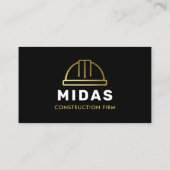 Modern Zwart + Goud Hard Pet Bouwfirma Visitekaartje (Achterkant)