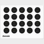 Modern Zwart Goud Kalligrafie Bruiloft Ronde Sticker (Vel)