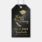 Modern Zwart Goud Klasse 2025 Afstuderen Bedankt Cadeaulabel (Achterkant)