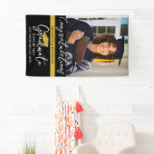 Modern Zwart & Goud Klasse van 2025 Afstudeerder P Spandoek (Insitu)