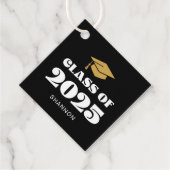 Modern Zwart Goud Klasse van 2025 Bedankt Bedankjes Labels (Voorkant)