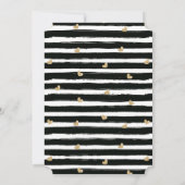 Modern Zwart Goud Kruis Harten Doop Kaart (Achterkant)