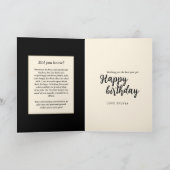 Modern Zwart Goud Leeuw Zodiac Sign Leo Verjaardag Kaart (Binnen)