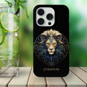 Modern Zwart Goud Leeuw Zodiac Zonneteken Naam Leo iPhone Hoesje
