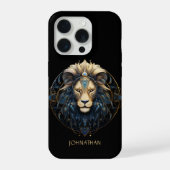 Modern Zwart Goud Leeuw Zodiac Zonneteken Naam Leo iPhone Hoesje (Achterkant)