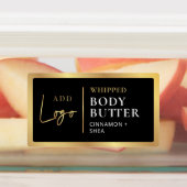 Modern Zwart Goud Logo Body Butter Jar Waterdicht Labels (Aangebracht)