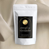 Modern Zwart & Goud Logo Waterdicht Productlabel Voedselcontainer Etiket