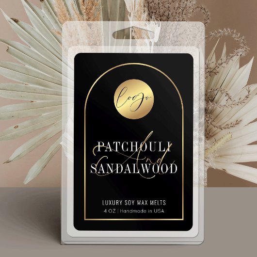 Modern Zwart & Goud Logo Waterdicht Productlabel Voedselcontainer Etiket