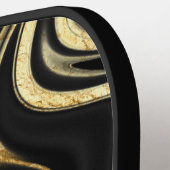 Modern Zwart Goud Marmer Glitter Pickleball Paddle (Links Detail)