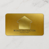 Modern Zwart + Goud Minimal Construction Hard Pet Visitekaartje (Voorkant)