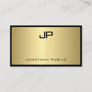 Modern Zwart Goud Monogram Glamour Uitstekend Luxe Visitekaartje