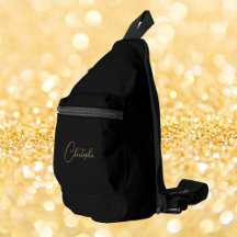 Modern Zwart Goud Monogram Mannen Vrouwen Kinder R