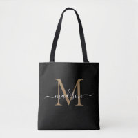 Modern zwart goud monogram meisjesachtig vrouwelij