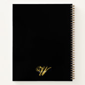 Modern zwart & goud monogram vintage recept notitieboek (Achterkant)