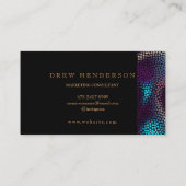 Modern Zwart Goud Neon Visitekaartje (Achterkant)