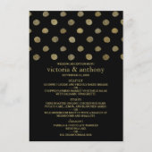 Modern Zwart & Goud Polka Dots Bruiloft Menu (Voorkant)