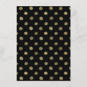 Modern Zwart & Goud Polka Dots Bruiloft Menu (Achterkant)
