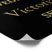 Modern Zwart & Goud Polka Dots Bruiloft Welkom Poster (Hoek)