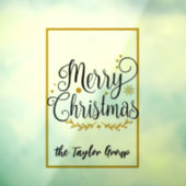 Modern Zwart & Goud Prettig Kerstfeest  Raamsticker (Vel 3)