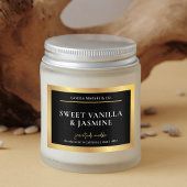 Modern Zwart & Goud Product Verpakking Kaars Label Voedselcontainer Etiket