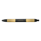 Modern zwart goud professionele monogram naam zwarte inkt pen (Voorkant)