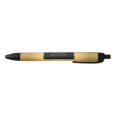 Modern zwart goud professionele monogram naam zwarte inkt pen (Bodem)