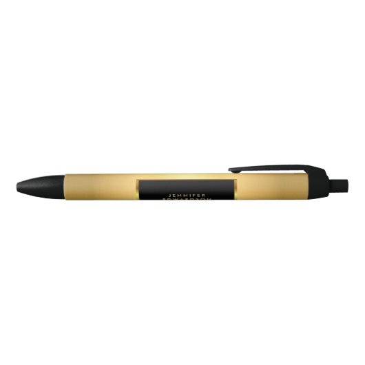 Modern zwart goud professionele monogram naam zwarte inkt pen (Bovenkant)