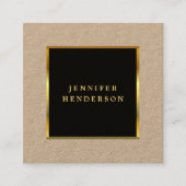 Modern zwart goud professionele rustieke kraft vierkante visitekaartje (Voorkant)
