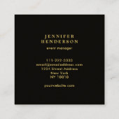 Modern zwart goud professionele rustieke kraft vierkante visitekaartje (Achterkant)