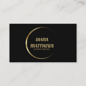 Modern Zwart Goud, QR Code Professioneel Foto Visitekaartje (Voorkant)