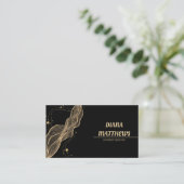 Modern Zwart Goud, QR Code Professionele Foto Visitekaartje (Staand voorkant)